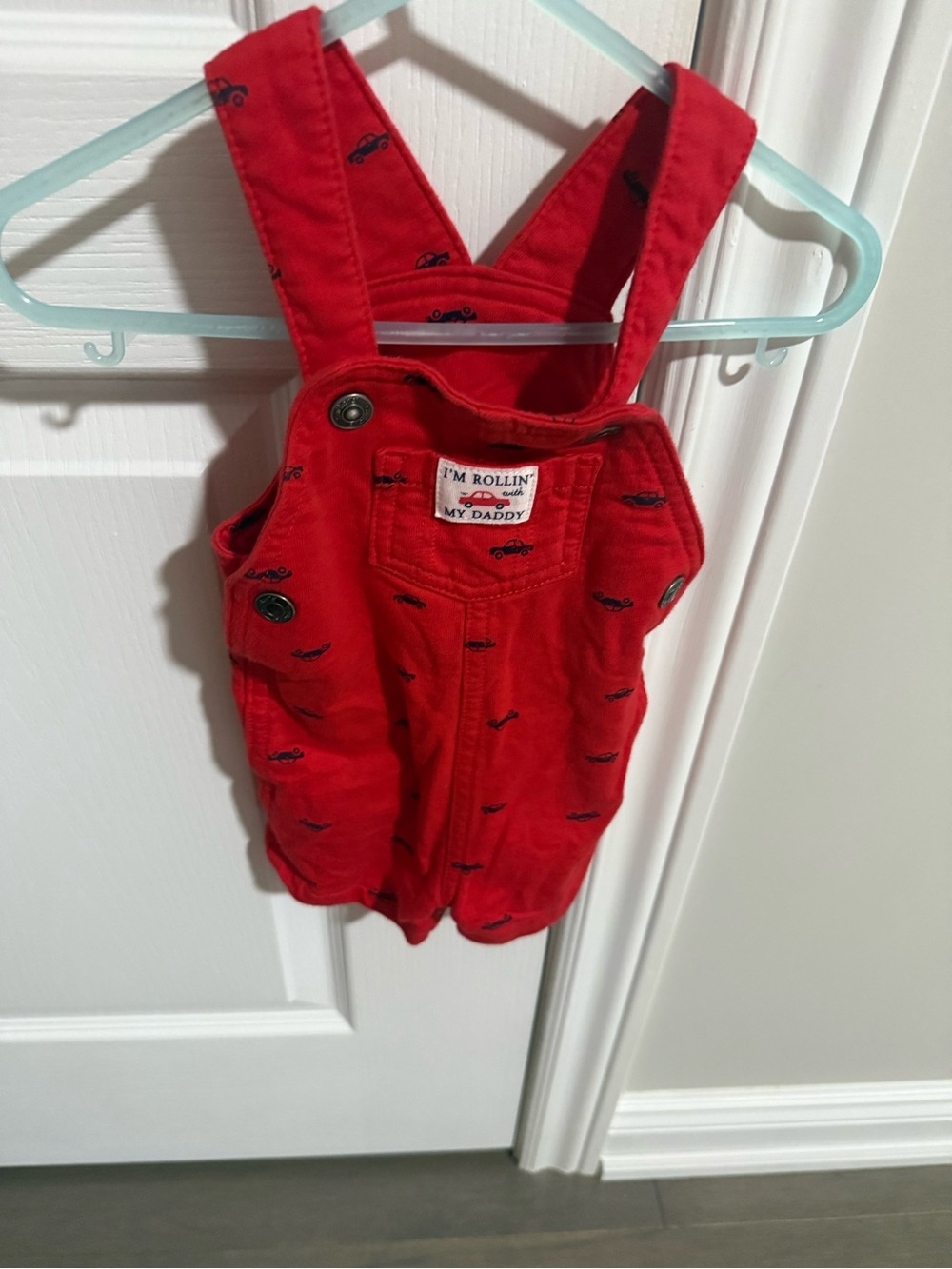 Cars print overalls short for baby